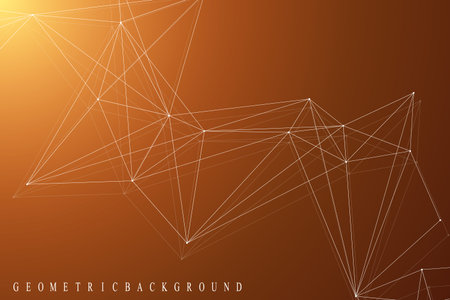 Geometric graphic background molecule and communication. Big data complex with compounds....