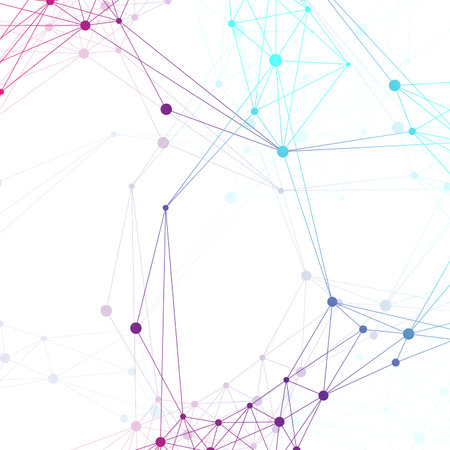 Geometric graphic background molecule and communication. Big data complex with compounds. Lines...