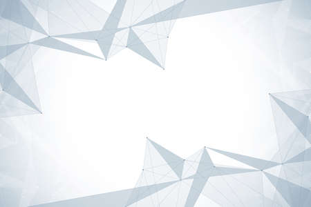 Geometric graphic background molecule and communication. Big data complex with compounds. Perspective backdrop. Minimal array. Digital data visualization. Scientific cybernetic vector illustration.のイラスト素材