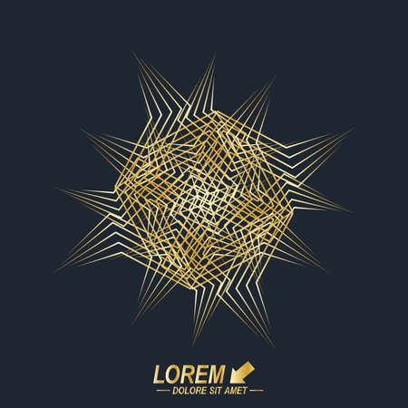 Fractal element. Virtual background communication or particle compounds. Digital data visualization, minimal array. Lines plexus. Vector illustrationのイラスト素材