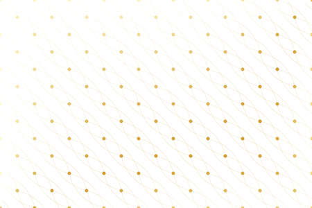 Golden texture. Geometric seamless pattern with connected lines and dots. Lines plexus circles. Graphic background connectivity. Modern stylish backdrop for your design. Vector illustrationのイラスト素材