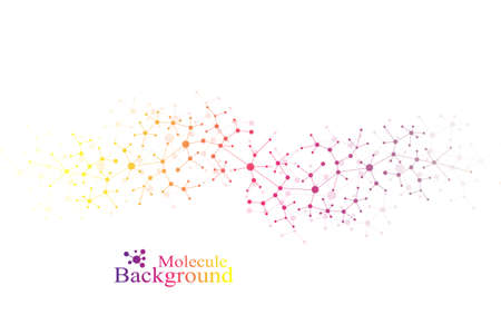 Scientific chemistry pattern. Structure molecule DNA research as concept. Science and technology background communication. Medical scientific backdrop for your design. Vector Illustrationのイラスト素材