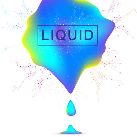 Abstract background with fluid multicolored drop. Futuristic trendy design. Modern vector template for your design.のイラスト素材