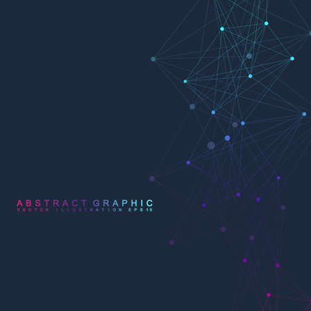 Geometric graphic background molecule and communication. Big data complex with compounds....