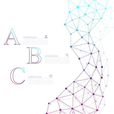 Abstract dna molecule vector business infographic. Medical chemistry infographic design. Scientific business template with options for brochure, diagram, workflow, timeline, web design.のイラスト素材