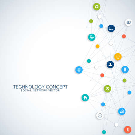 Geometric graphic background communication. Cloud computing and global network connections concept design.のイラスト素材
