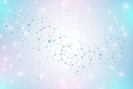 Structure molecule and communication. Dna, atom, neurons. Scientific molecule background for medicine, science, technology, chemistry. Vector illustrationのイラスト素材