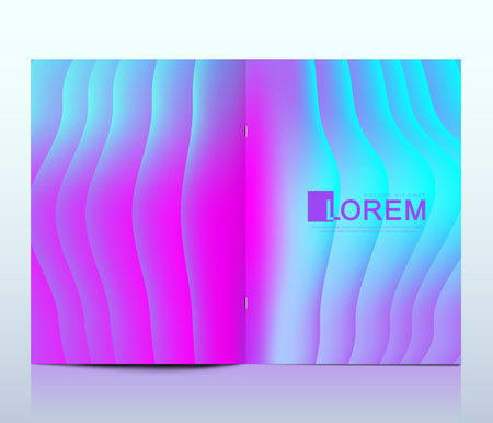 Modern vector template for brochure Leaflet flyer advert cover catalog magazine or annual report. Abstract fluid 3d shapes vector trendy liquid colors backgrounds. Colored fluid graphic composition.のイラスト素材