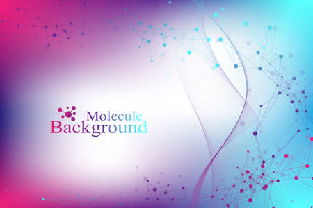 Structure molecule and communication. Dna, atom, neurons. Scientific molecule background for medicine, science, technology, chemistry. Vector illustrationのイラスト素材