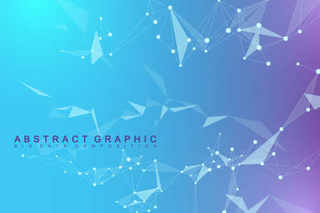 Big data visualization. Graphic abstract background communication. Perspective backdrop visualization. Analytical network visualization. Vector illustrationのイラスト素材