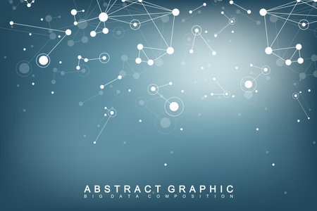 Big data visualization. Graphic abstract background communication. Perspective backdrop...