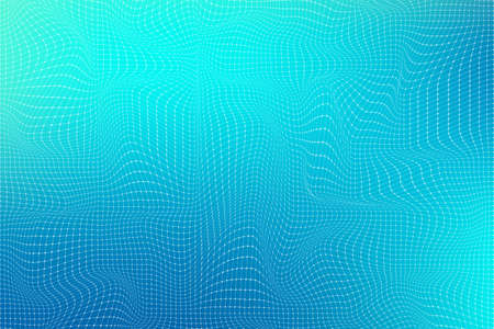 Abstract background with lines and dots distorted on a white background. Monochrome image. Abstract dynamical rippled surface. Vector stripe deformation background.のイラスト素材