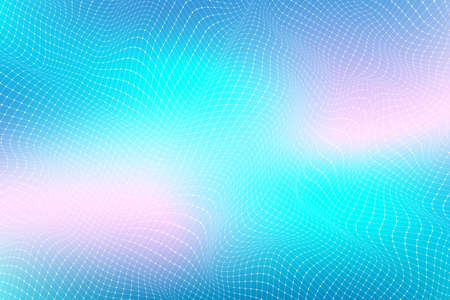 Abstract digital landscape with particles dots and lines. Big Data visualization. Wireframe landscape background. Futuristic vector illustration. Sci-Fi background.のイラスト素材