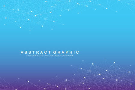 Geometric abstract background with connected line and dots. Graphic background for your design....