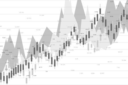 Stock market or forex trading graph chart suitable for financial investment concept. Economy trends background for business idea. Abstract finance background. Vector illustrationのイラスト素材