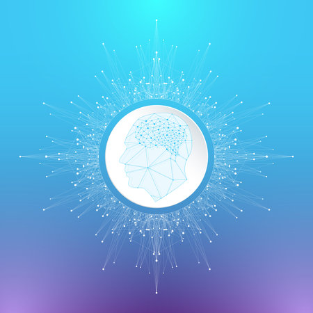 Artificial Intelligence . Artificial Intelligence and Machine Learning Concept. Vector symbol AI....