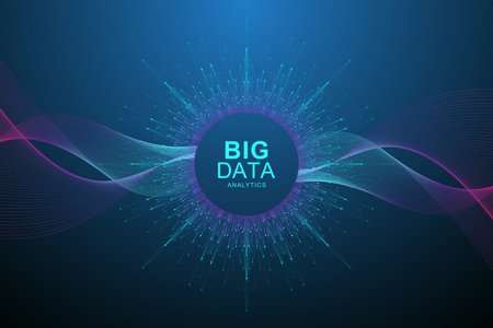 Big data visualization. Graphic abstract background Artificial Intelligence and Machine Learning....