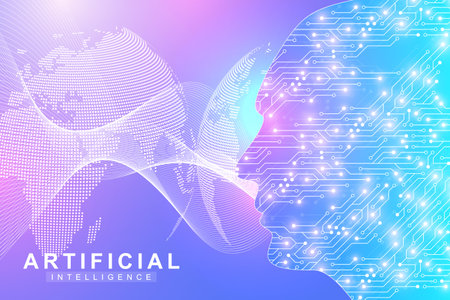 Artificial Intelligence Logo. Artificial Intelligence and Machine Learning Concept. Vector symbol...