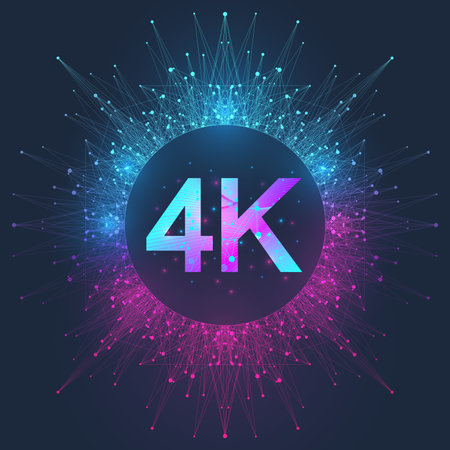4K Ultra HD badge vector icon. Abstract gradient background style 4K UHD TV symbol