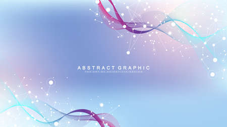 Scientific vector illustration genetic engineering and gene manipulation concept. DNA helix, DNA strand, molecule or atom, neurons. Abstract structure for Science or medical background. CRISPR CAS9のイラスト素材