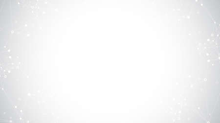 Geometric abstract background with connected lines and dots. Connectivity flow point. Molecule and communication background. Graphic connection background for your design. Vector illustration.のイラスト素材