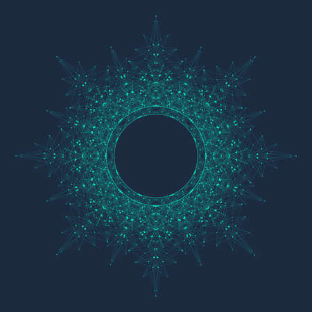 Artificial intelligence  . Machine Learning concept. Digital Brain. Neural Networks and Learning Processing Big Data. Data flow background. Vector illustrationのイラスト素材