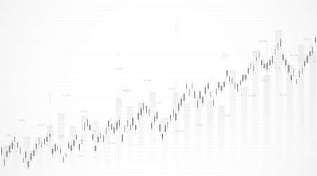 Financial chart background with uptrend line graph. Business candle stick graph chart of stock market investment trading. Vector illustrationのイラスト素材
