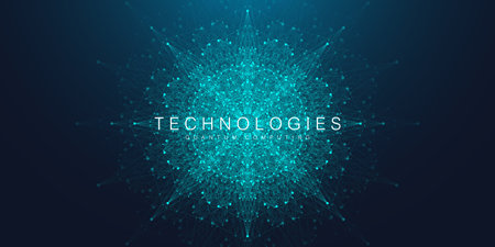 Blockchain transfer satellite future communications. Abstract technology cloud world. Global network...