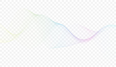 Abstract vector illustration with colored wavy lines flowing dynamic isolated on white background. Hand drawn vector artのイラスト素材
