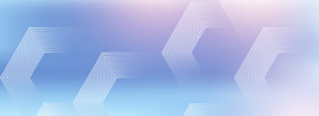 Digital hexagonal blue abstract background. Digital futuristic technology concept with hexagons. Geometric stripe line art design for poster, brochure, cover, banner, website, headerのイラスト素材