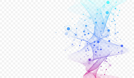 Molecular abstract structure background. Scientific vector illustration with molecule DNA. Medical, science and technology concept for banner template or headerのイラスト素材