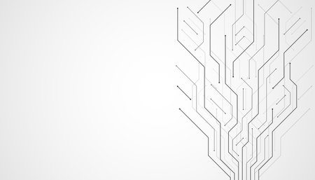 Motherboard technology abstract texture design. Creative idea AI banner concept for internet technology. Software coding. Digital concept for poster, cover, banner, header, web, presentation template.のイラスト素材