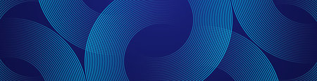 Modern digital abstract blue background with circular lines. Geometric stripe line art design for poster, brochure, cover, website, header, web banner, presentationのイラスト素材