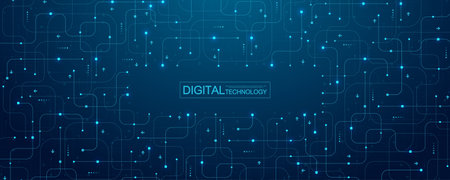 Motherboard technology circuit board background texture design. Creative idea AI banner concept for...