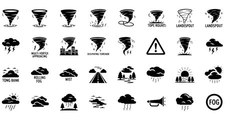 Flood icons set. Simple set of storm vector icons for web design on white backgroundのイラスト素材