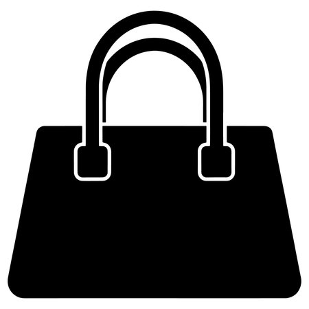 Handbag vector icon. Flat black symbol. Pictogram is isolated on a white background. Designed for web and software interfaces.のイラスト素材