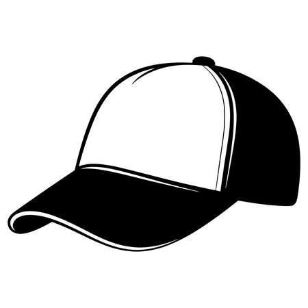 Baseball cap isolated on white background. Baseball cap vector illustration.のイラスト素材