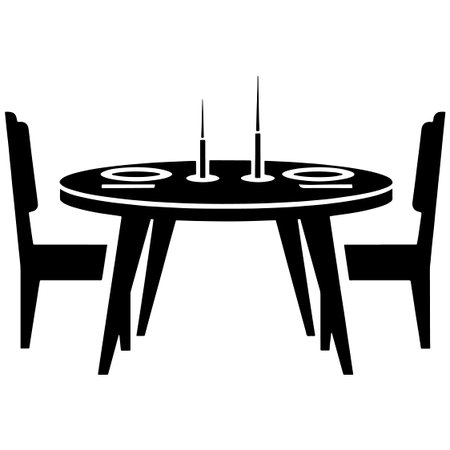 Table and chairs icon. Vector illustration of a table and chairs.のイラスト素材