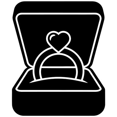 Wedding ring with heart in a box, vector illustration.のイラスト素材