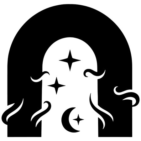 Black moon and stars on a white background. Vector illustration for your designのイラスト素材