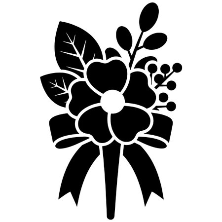 beautiful flower with leafs decorative icon vector illustartion designのイラスト素材