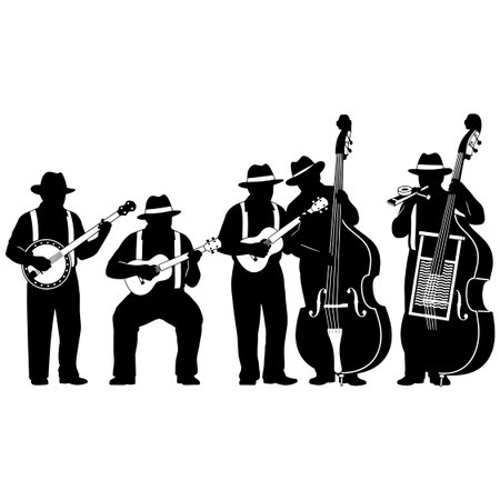 Musicians silhouettes on a white background. Vector illustration for your designのイラスト素材