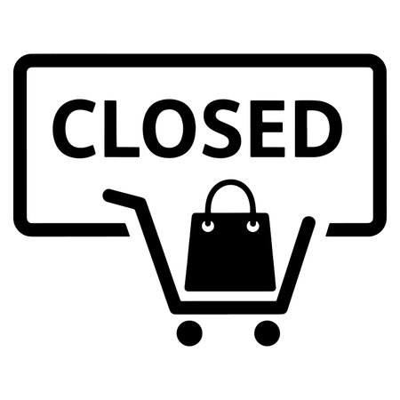 Closed black sign on white background. Vector illustration. Eps 10.のイラスト素材