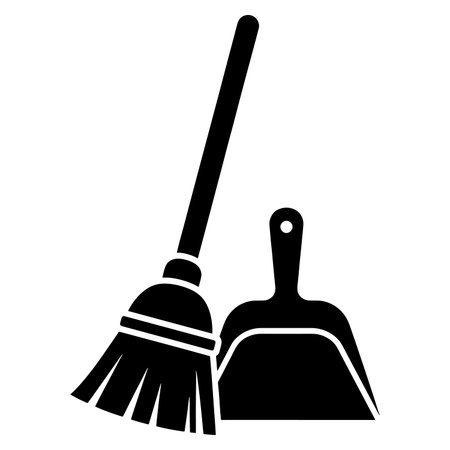 Cleaning broom icon. Simple illustration of cleaning broom vector icon for webのイラスト素材