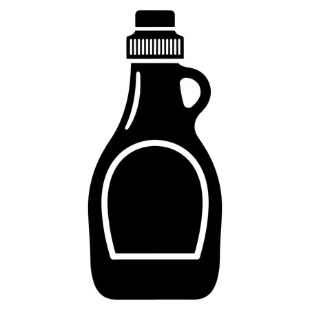 Plastic bottle of detergent vector icon. Flat black symbol. Pictogram is isolated on a white background. Designed for web and software interfaces.のイラスト素材