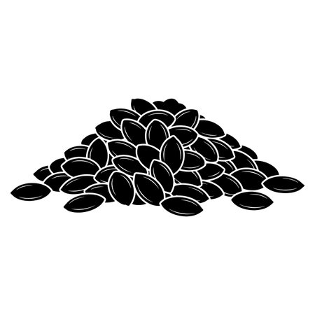 Pile of sunflower seeds icon. Simple illustration of pile of sunflower seeds vector icon for webのイラスト素材