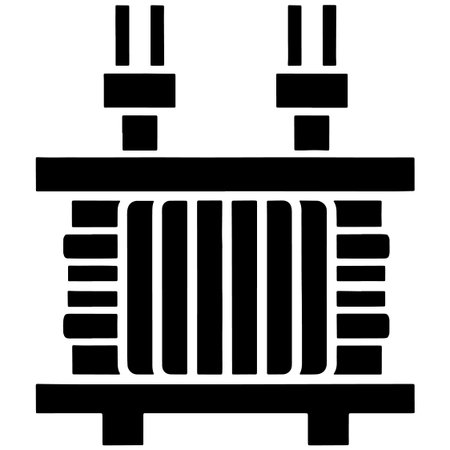 Black and white illustration of a simple robot face made of rectangles and lines  isolated on white...
