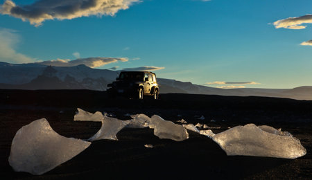 Jeep Wrangler on the beach