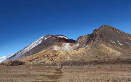 New Zealand - Red Crater - Tongariro alpine crossingの写真素材