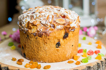 panetton with raisins and candied fruitsの写真素材